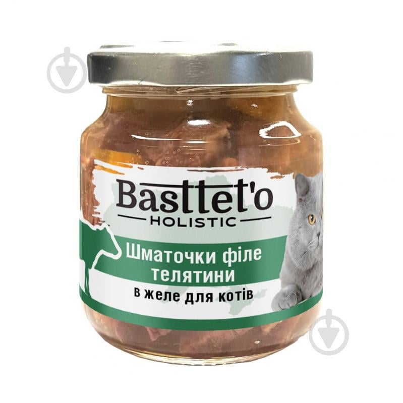 Корм для котов Basttet`o кусочки филе телятины в желе 360 г - фото 1