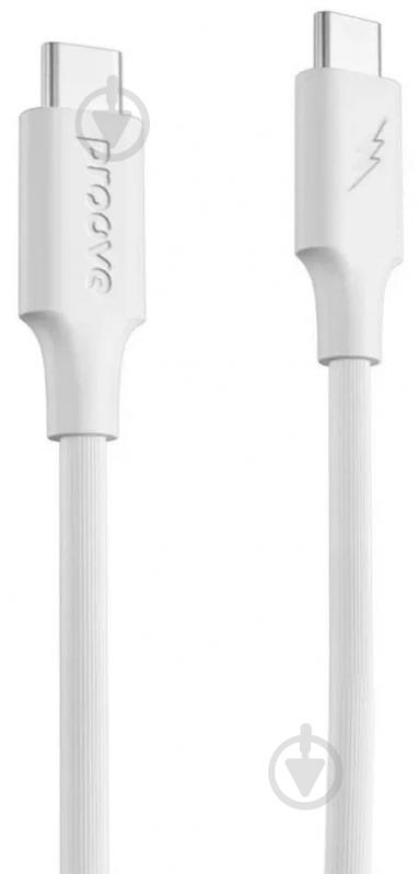 Кабель Proove Striped Silicone Type-C - Type-C 60W 1 м білий (CCSS60002202) - фото 1