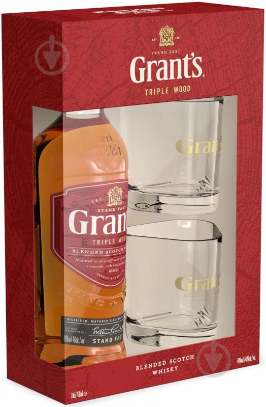 ᐉ Виски Grants Triple Wood + 2 стакана 0,7 л • Купить в Киеве, Украине ...