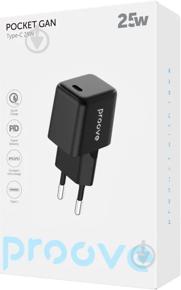 Сетевое зарядное устройство Proove Pocket GaN Type-C 25W (WCPG25010201) Black - фото 2