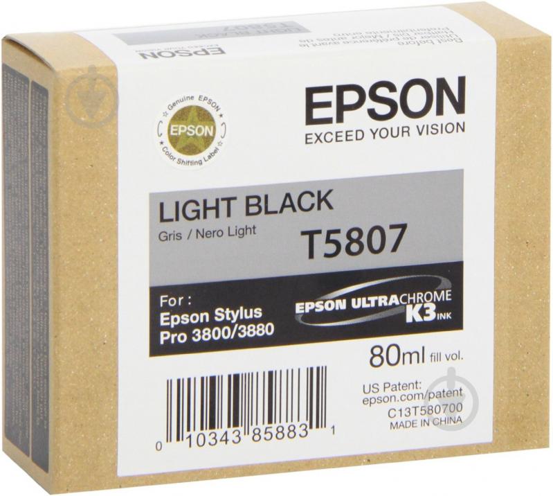 Картридж Epson  T5807 Light Black (C13T580700) light black C13T580700 - фото 1
