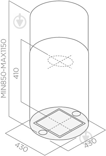 Витяжка Elica Tube Pro Island BL/A/43 - фото 4