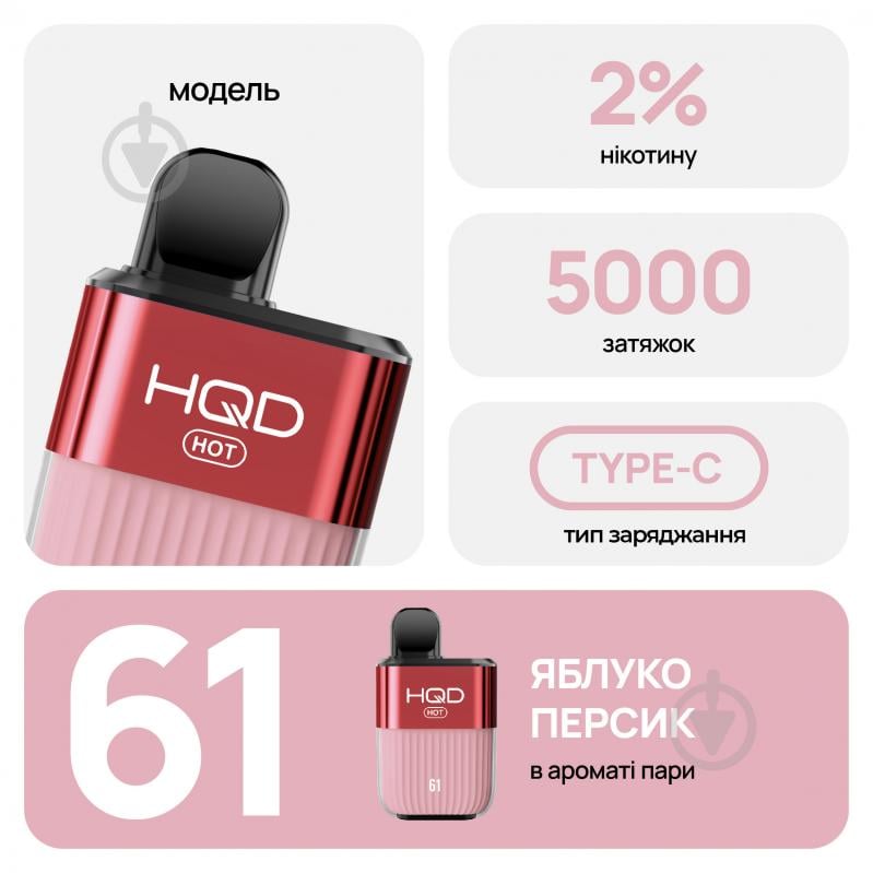 Сигарета електронна HQD 5000 HOT 12 мл 61 - фото 3