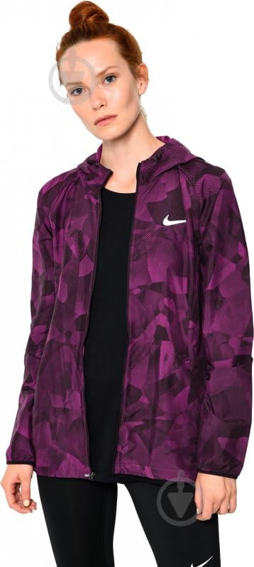 Ветровка женская демисезонная Nike W NK ESSNTL JKT HD PR 855156-550 р.S фиолетовая - фото 3