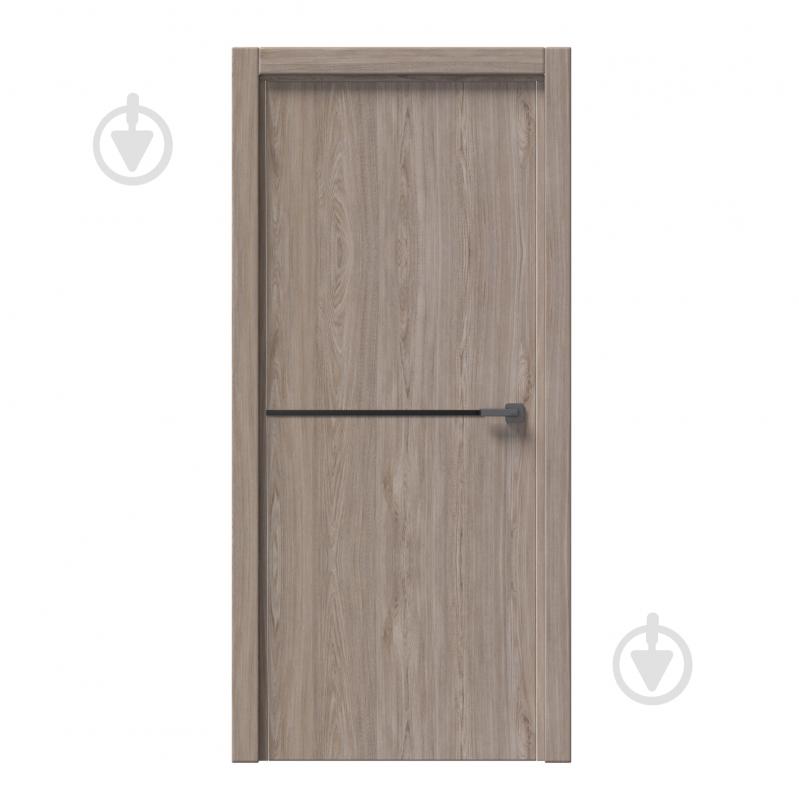 Дверное полотно IN WOOD ET-02 ПГ с черным молдингом и кромкой 900 мм ель карпатская - фото 1