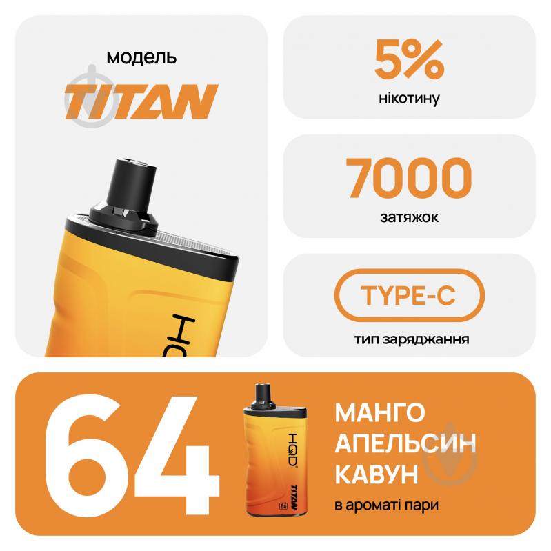 Сигарета электронная HQD 7000 Titan 14 мл 64 - фото 3 Сигарета электронная HQD 7000 Titan 14 мл 64 - фото 3