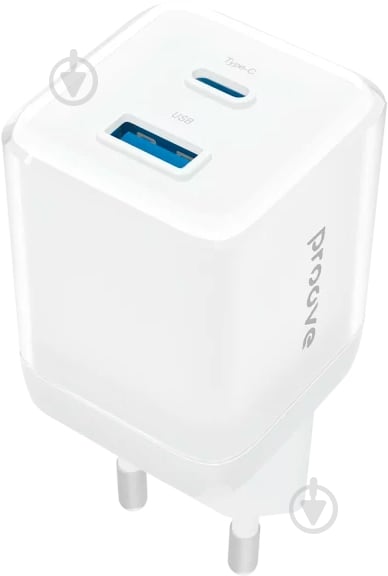 Мережевий зарядний пристрій Proove Pure GaN Plus 30W (Type-C + USB) (WCPU30111202) white - фото 1 Мережевий зарядний пристрій Proove Pure GaN Plus 30W (Type-C + USB) (WCPU30111202) white - фото 1