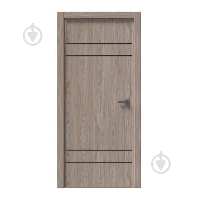 Дверное полотно IN WOOD ET-03 ПГ с черным молдингом и кромкой 800 мм ель карпатская - фото 1