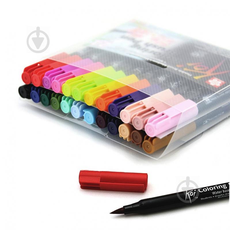 Набор маркеров Sakura Koi Coloring Brush Pen 24 шт. разноцветный XBR-24 - фото 2