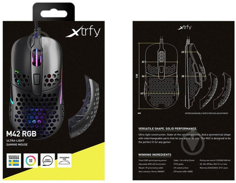 Мышка Xtrfy XG-M42-RGB-BLACK - фото 10