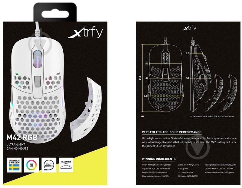 Мышка Xtrfy XG-M42-RGB-WHITE - фото 9