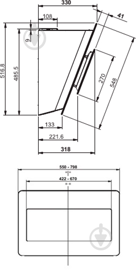 Вытяжка Elica WAKE BL/F/55 - фото 2