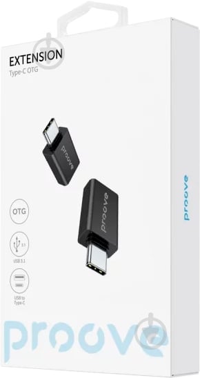 Переходник Proove OTG Extension Type-C to USB черный (HBEX00012001) - фото 3