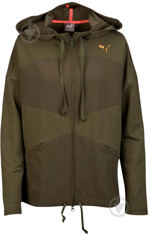 Толстовка Puma TRANSITION FZ Jacket 59238114 р. L оливковий - фото 1