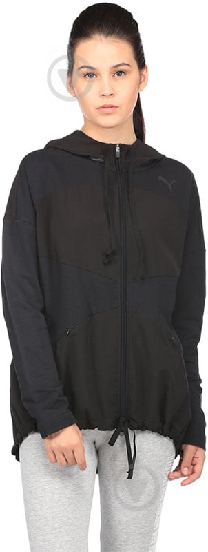 Толстовка Puma TRANSITION FZ Jacket 59238101 р. M черный - фото 1