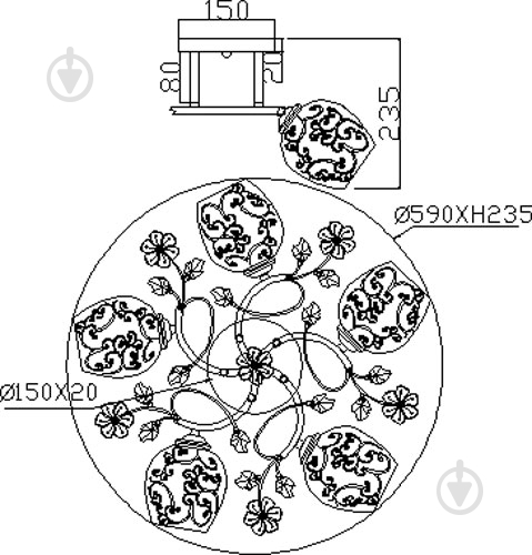 Люстра потолочная Accento lighting Algol 5xE27 хром ALG-73331/5 - фото 5