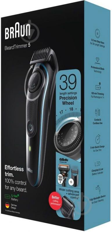 Тример для бороди та вусів Braun BeardTrimmer BT5340 (81766373) - фото 4