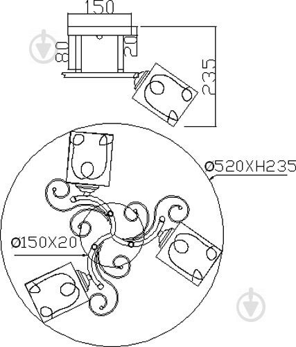 Люстра стельова Accento lighting Galaxy 3xE27 сатиновий нікель ALG-73029/3 - фото 5