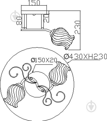 Люстра стельова Accento lighting Plutonio 2xE27 хром ALG-73414/2 - фото 5