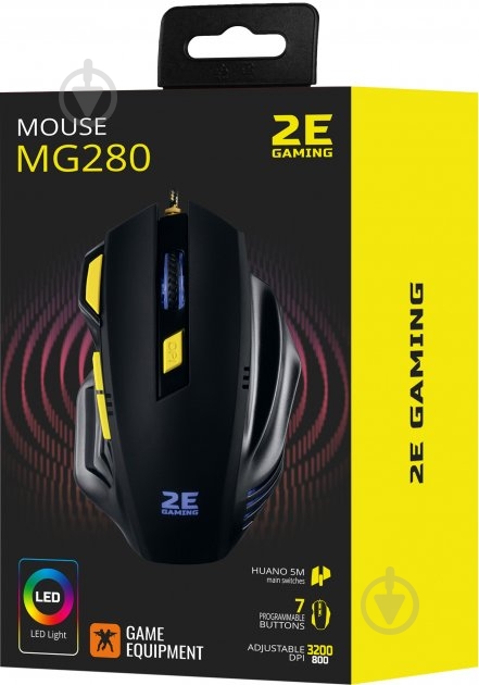 Миша 2E GAMING M280 LED USB Black - фото 4