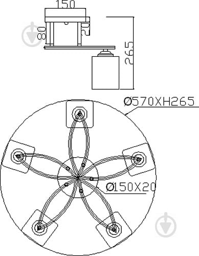 Люстра стельова Accento lighting Virgo 5xE27 хром ALG-73085/5 - фото 5