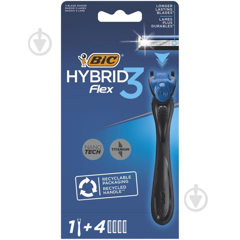 Бритва BIC Flex Hybrid 3 4 шт. - фото 1