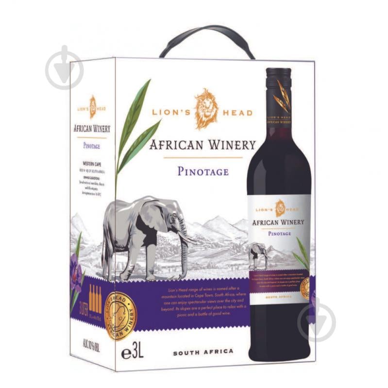 Вино African Winery Pinotage Bag in Box червоне сухе 3 л - фото 1