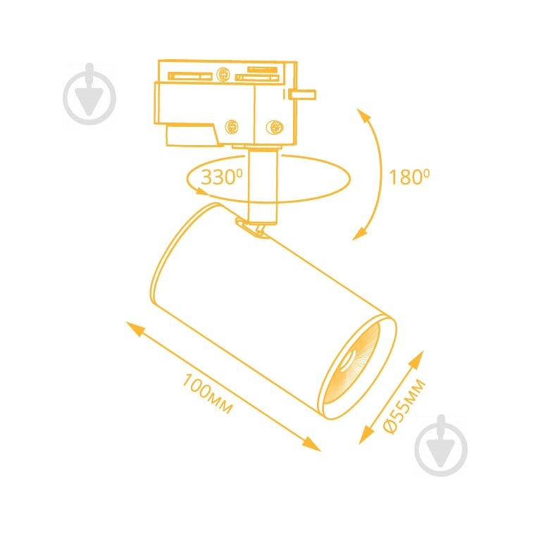 Трековый прожектор LightMaster MLT101-TR MR16 35 Вт черный 997967 - фото 4