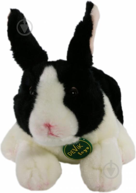 Мягкая игрушка Devik Кролик 25 см черный с белым JO-160BW - фото 1