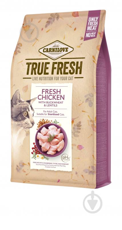 Корм сухой для котов Carnilove True Fresh с курицей 340 г - фото 1 Корм сухой для котов Carnilove True Fresh с курицей 340 г - фото 1