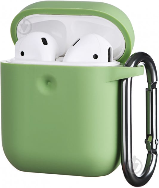 Чехол для наушников 2E для Apple AirPods Pure Color Silicone 3.0 мм Light green (2E-AIR-PODS-IBPCS-3-LGR) - фото 1