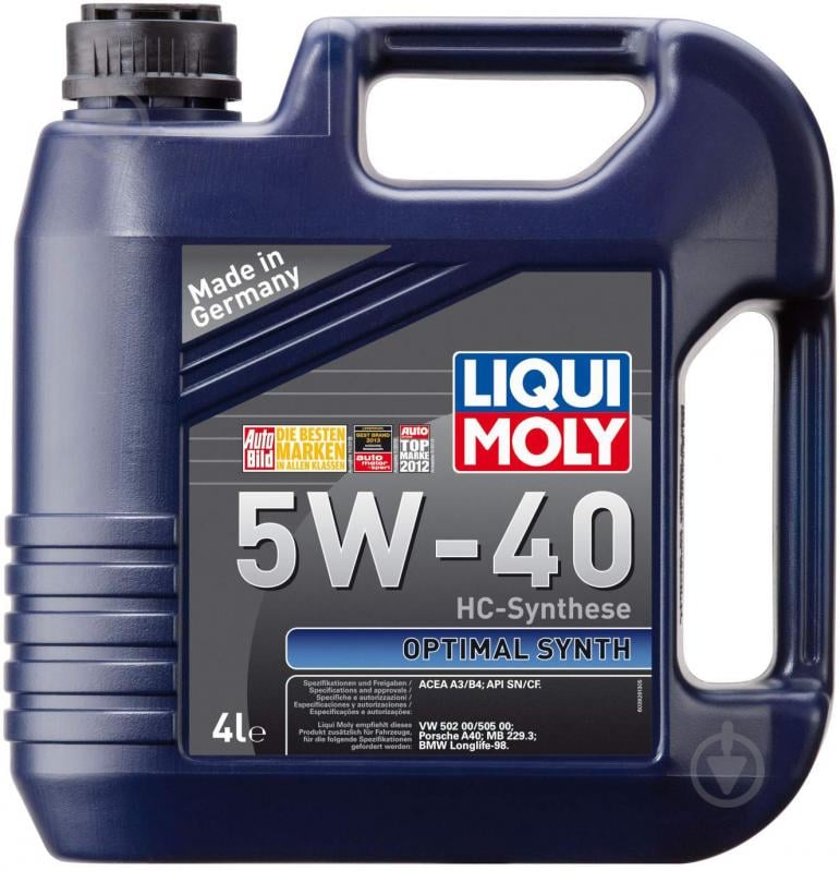 Моторное масло Liqui Moly Optimal Synth 5W-40 4 л (3926) - фото 1