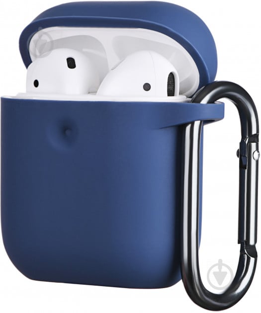 Чохол для навушників 2E для Apple AirPods Pure Color Silicone 3.0 мм Navy blue (2E-AIR-PODS-IBPCS-3-NV) - фото 2