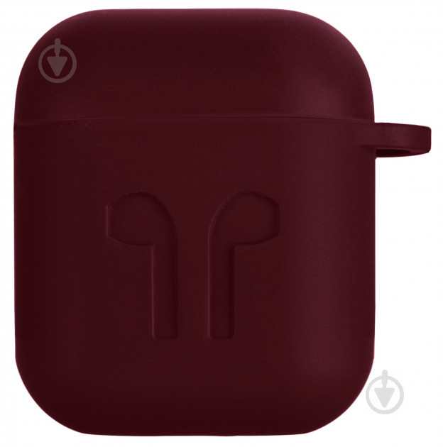 Чехол для наушников 2E для Apple AirPods Pure Color Silicone Imprint 1.5 мм Marsala red (2E-AIR-PODS-IBSI-1.5-M) - фото 2