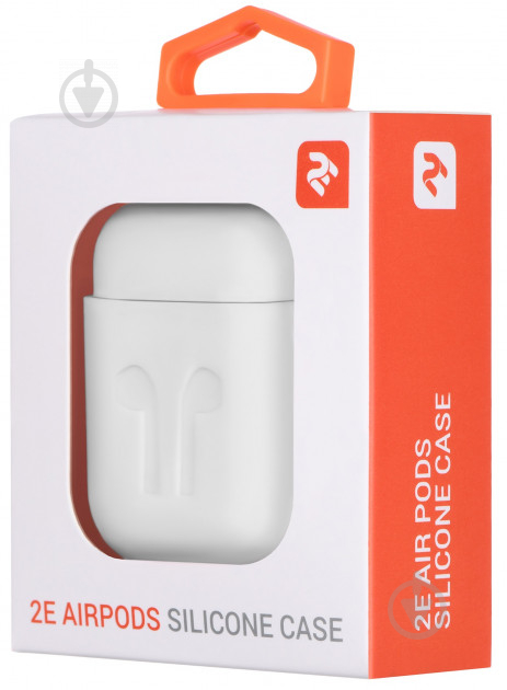 Чохол для навушників 2E для Apple AirPods Pure Color Silicone Imprint 1.5 мм white (2E-AIR-PODS-IBSI-1.5-WT) - фото 3