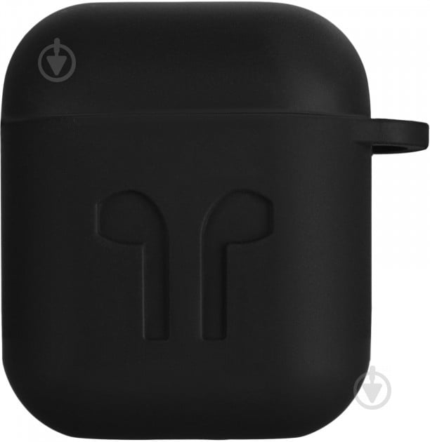 Чехол для наушников 2E для Apple AirPods Pure Color Silicone Imprint 1.5 мм black (2E-AIR-PODS-IBSI-1.5-BK) - фото 2