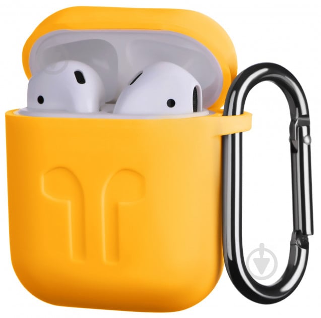 Чехол для наушников 2E для Apple AirPods Pure Color Silicone Imprint 1.5 мм yellow (2E-AIR-PODS-IBSI-1.5-YW) - фото 1