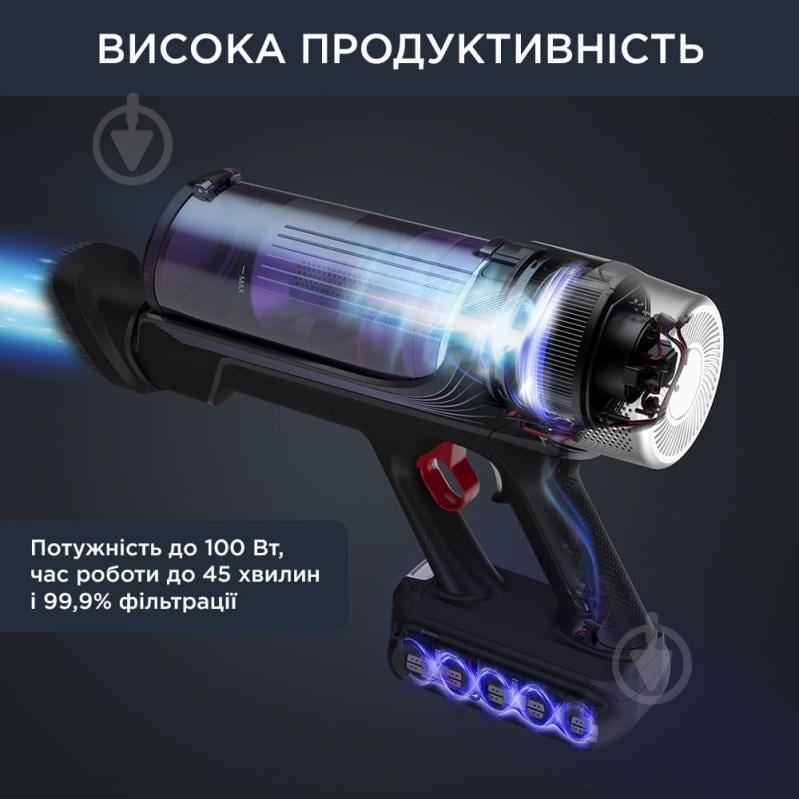 Пилосос акумуляторний Rowenta X-Force 9.60 Allergy RH2037WO black - фото 2