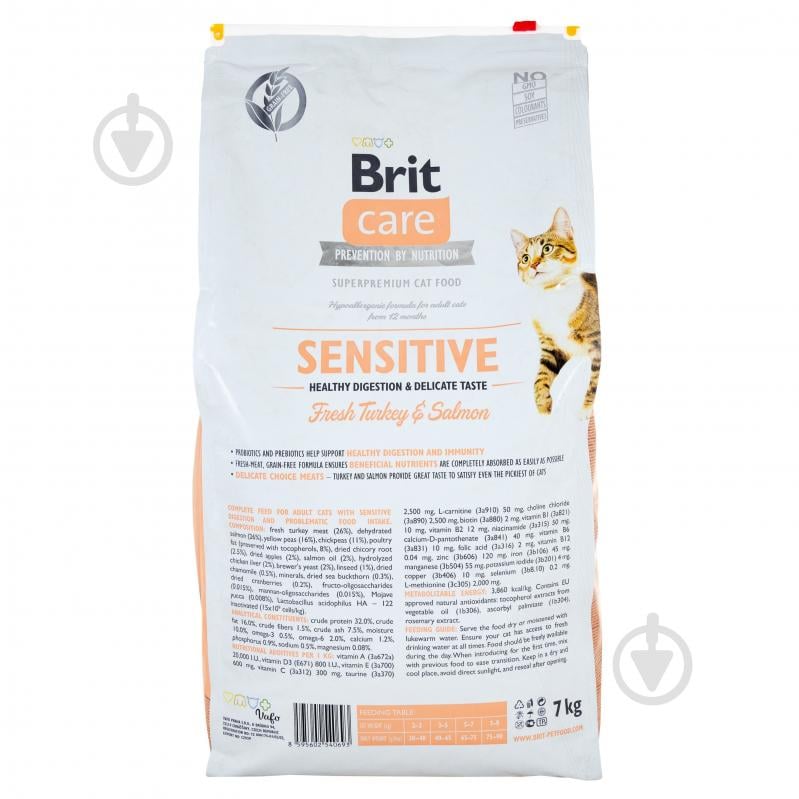 Корм сухий для котів Brit Care Grain Free Sensitive HDigestion & DeliCaree Taste з чутливим травленням індичка та - фото 3 Корм сухий для котів Brit Care Grain Free Sensitive HDigestion & DeliCaree Taste з чутливим травленням індичка та - фото 3