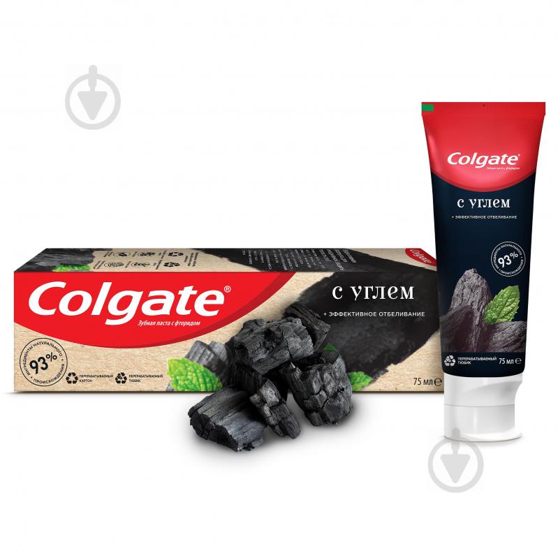 Зубная паста Colgate Naturals Эффективное отбеливание с углем 75 мл - фото 1