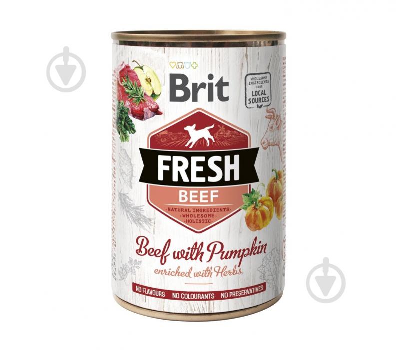 Корм влажный British Fires Beef/Pumpkin с говядиной и тыквой 400 г - фото 1 Корм влажный British Fires Beef/Pumpkin с говядиной и тыквой 400 г - фото 1