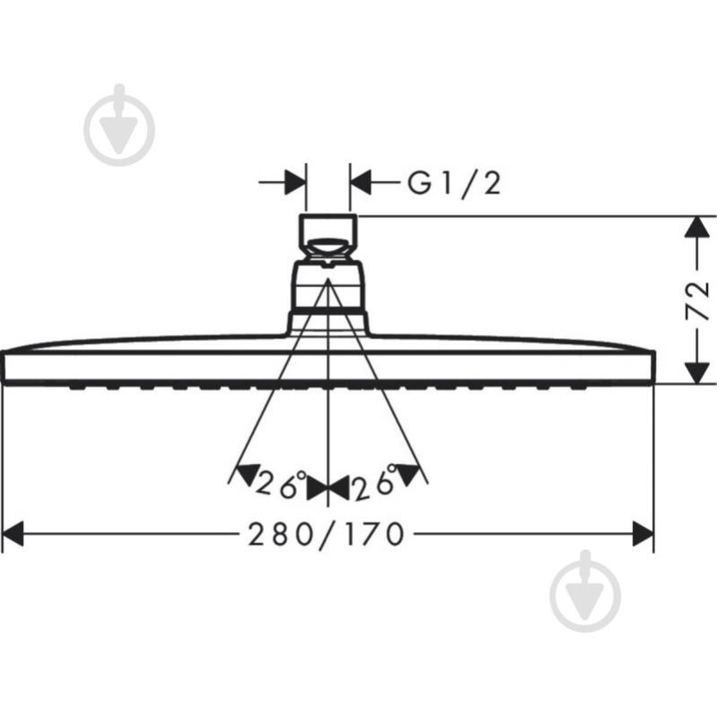 Верхний душ Hansgrohe Croma E 280 1jet 26257000 хром - фото 2