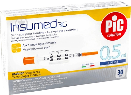 Шприц Pikdare Insumed 0,5 мл 31G 30 шт - фото 1 Шприц Pikdare Insumed 0,5 мл 31G 30 шт - фото 1