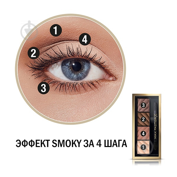 Тіні для повік Max Factor SMOKEY EYE MATTE 2-IN-1 KIT №10 Alluring Nude 1,8 г - фото 3