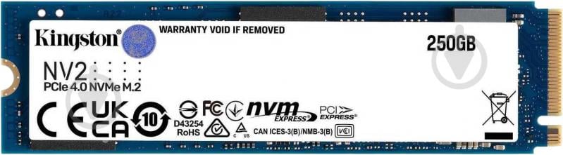 SSD-накопитель Kingston 250GB M.2 PCI Express 4.0 x4 3D NAND (SNV2S/250G) - фото 1