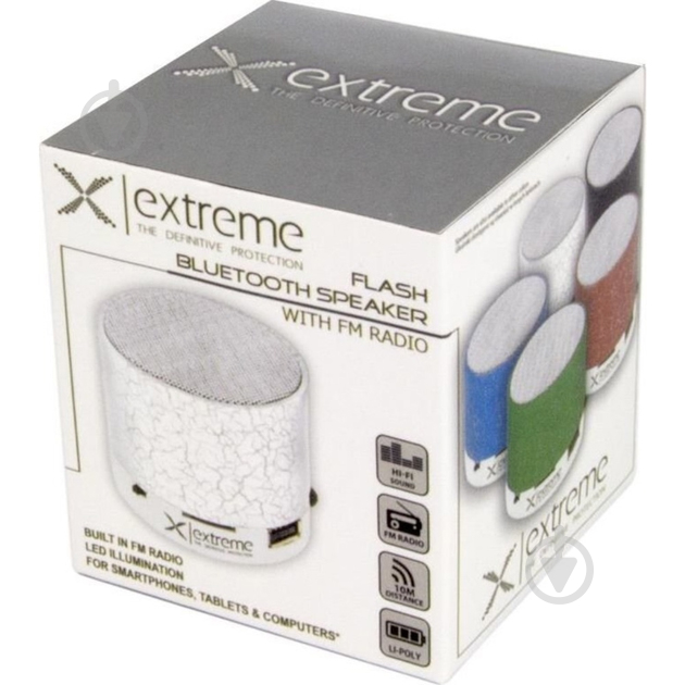 Портативная колонка Esperanza Extreme FM Radio Flash 1.0 white (XP101W) - фото 3