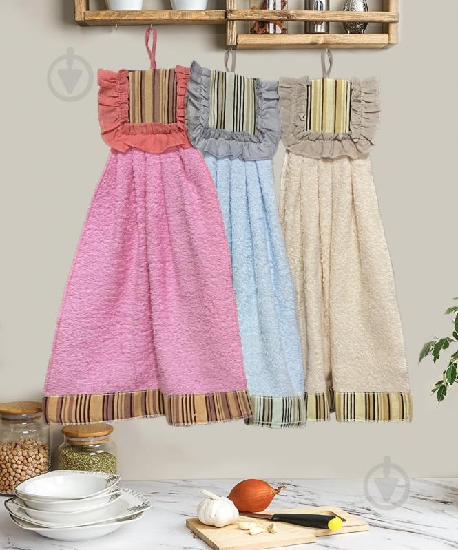 Набор полотенец Dress Stripe 3 шт. 34x50 см синий/розовый/бежевый Zastelli - фото 1