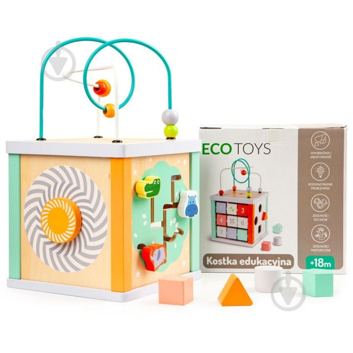 Іграшка розвивальна EcoToys Дерев'яний бізікуб 1031 - фото 5