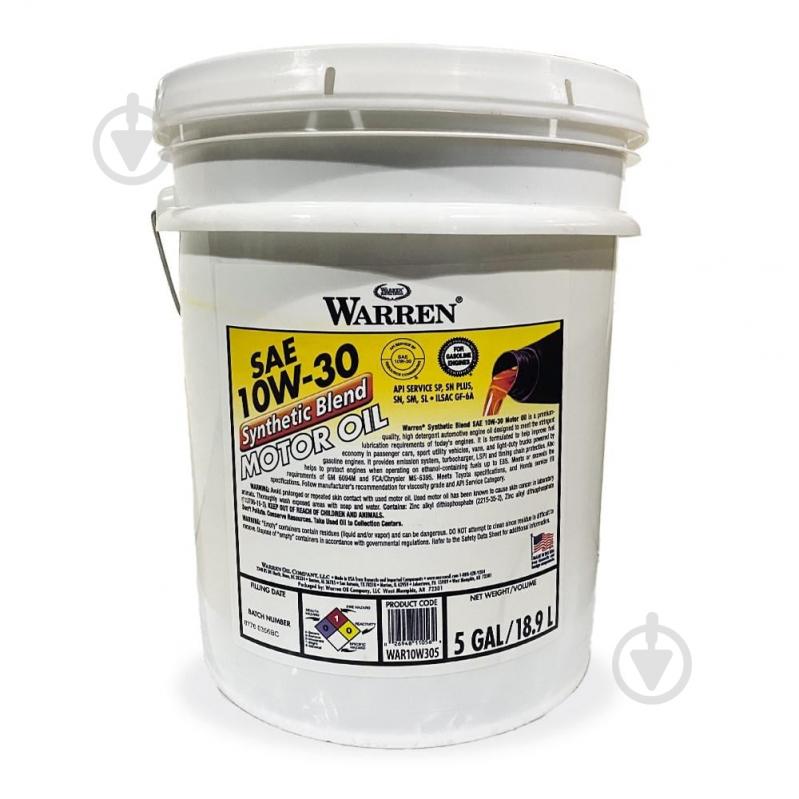 Моторне мастило Warren Synthetic Blend 10W-30 18,9 л (WAR10W305) - фото 1