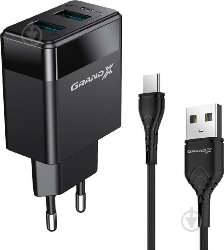 Зарядное устройство Grand-X CH-50T 2 USB 5V 2,4A (CH-50T) - фото 3